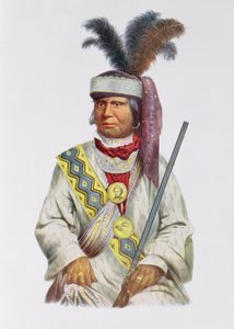 Halpatter-Micco ou Billy Bowlegs, um chefe do Seminole, c.1825, ilustração "dos tribos indianos de America do Norte, Vol.2", por Thomas L. McKenney e por James Salão, bar. John Grant